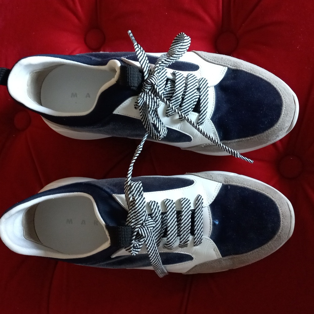 MARIN Lace Up Sneakers Blue/White/Gray Sz 7.5